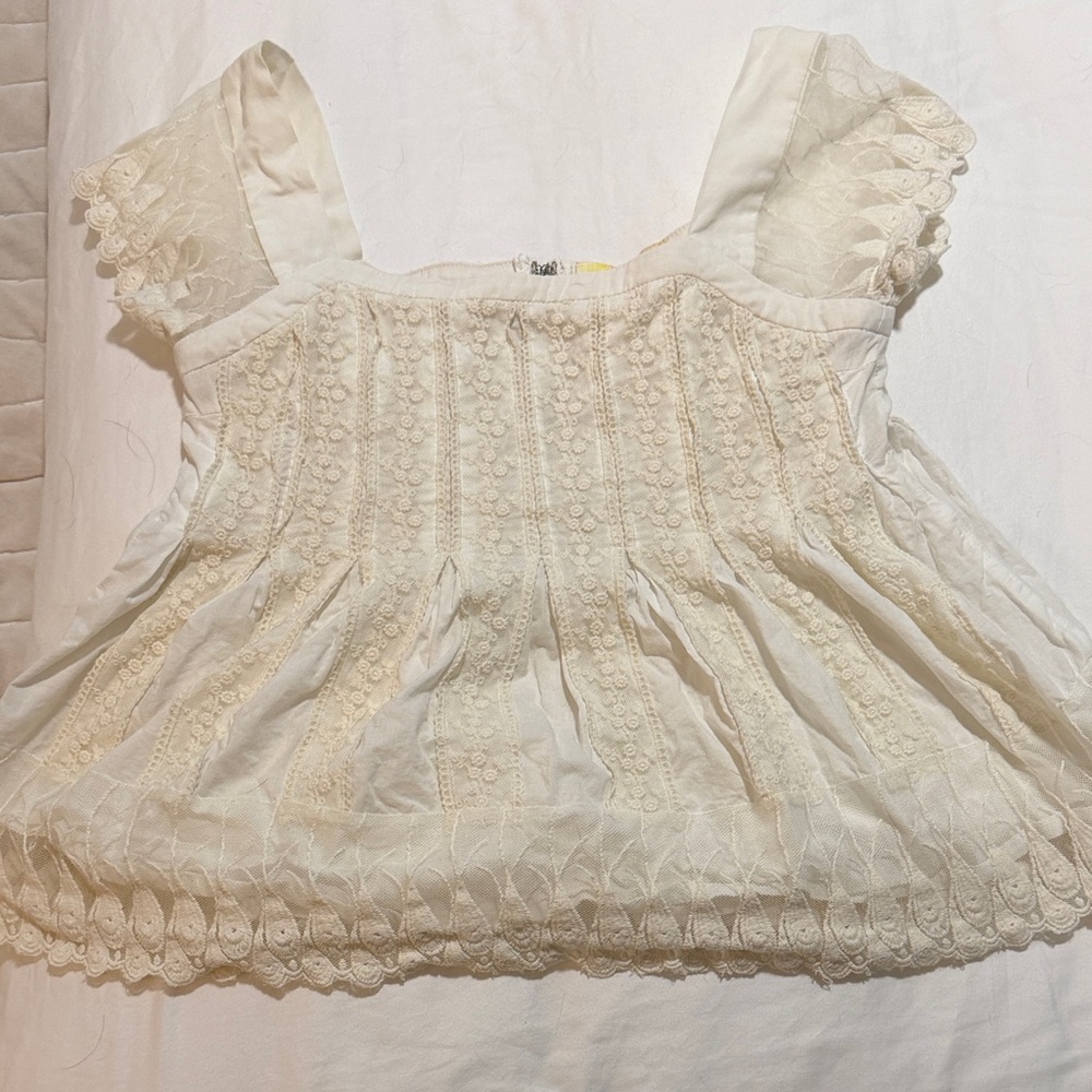 Anthropologie Minuet Petite Ivory Lace Blouse